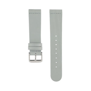 Dove grey leather Hervor watch straps with silver buckle