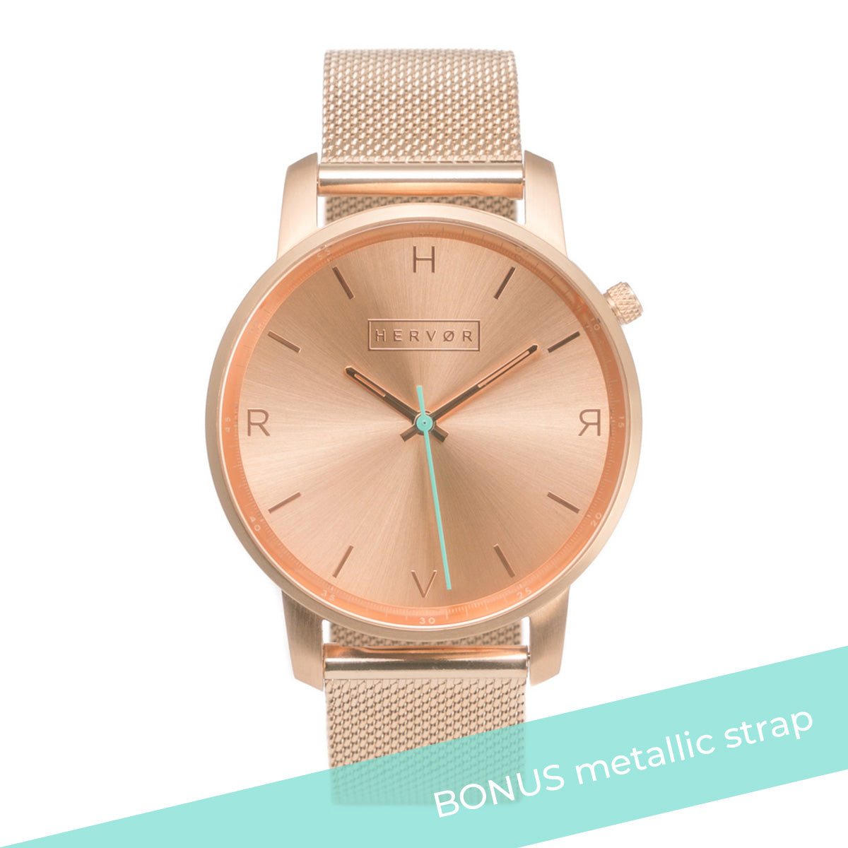 Tyrfing Rose Gold w Dove Grey Strap HERVOR Label