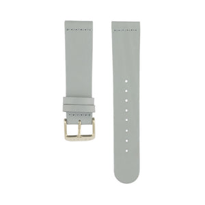 Dove grey leather Hervor watch straps with gold buckle