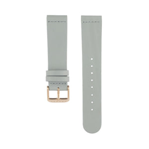 Dove grey leather Hervor watch straps with rose gold buckle