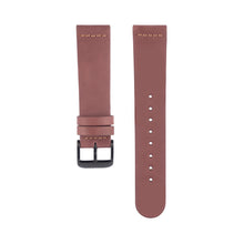 Load image into Gallery viewer, Dusty rose dark pink leather Hervor watch straps with black buckle