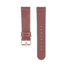 Load image into Gallery viewer, Dusty rose dark pink leather Hervor watch straps with gold buckle