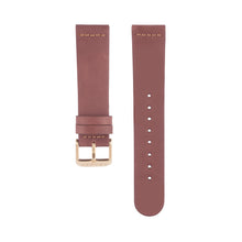 Load image into Gallery viewer, Dusty rose dark pink leather Hervor watch straps with rose gold buckle