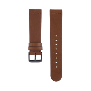 Fox brown leather Hervor watch straps with black buckle