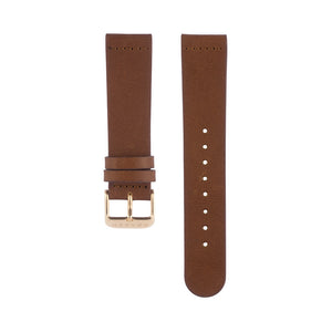Fox brown leather Hervor watch straps with rose gold buckle