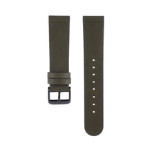 Load image into Gallery viewer, Olive khaki green leather Hervor watch straps with black buckle