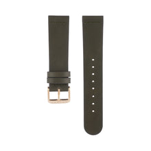Load image into Gallery viewer, Olive khaki green leather Hervor watch straps with rose gold buckle