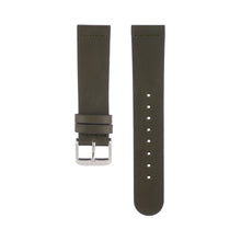 Load image into Gallery viewer, Olive khaki green leather Hervor watch straps with silver buckle