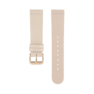 Light pink skin tone leather Hervor watch straps with rose gold buckle