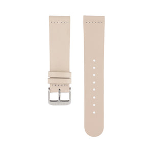 Light pink skin tone leather Hervor watch straps with silver buckle